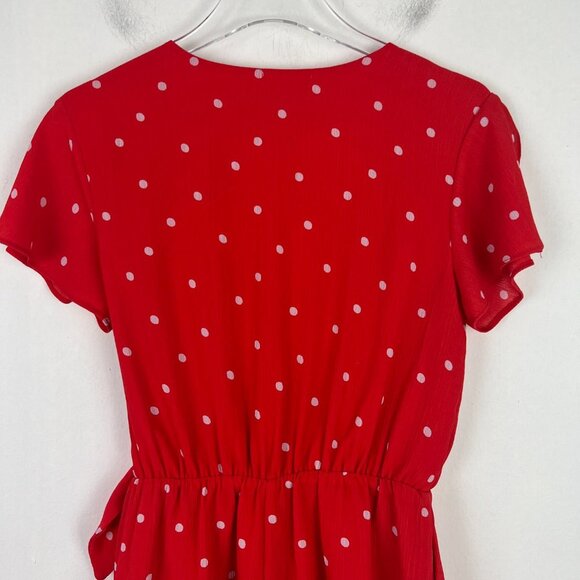 Vestique Polka Dot Tie Romper Lipstick Red Size Small S EUC L2611 - Picture 14 of 16